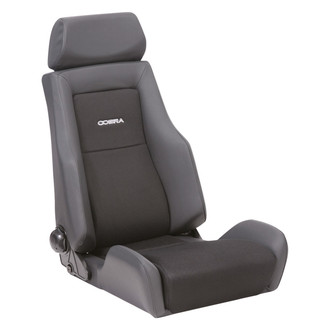 Cobra Seats® - Le Mans Racing Seat, Black Vinyl with Dinamica Sections