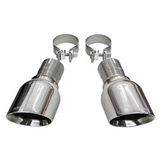 Corsa® - Pro-Series 304 SS Round Angle Cut Clamp-On Single Polished Exhaust Tips