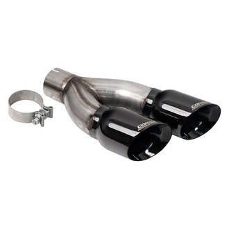 Corsa® - Pro-Series 304 SS Round Angle Cut Clamp-On Dual Black PVD Exhaust Tip