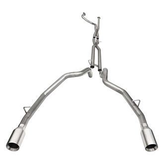 Corsa® - 304 SS Muffler Delete Cat-Back Exhaust System with Split Rear Exit