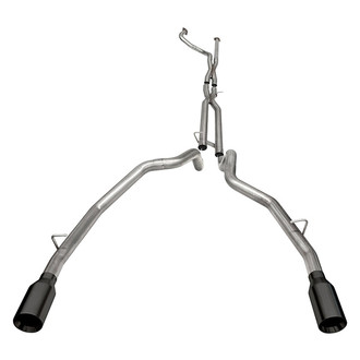 Corsa® - 304 SS Muffler Delete Cat-Back Exhaust System with Split Rear Exit