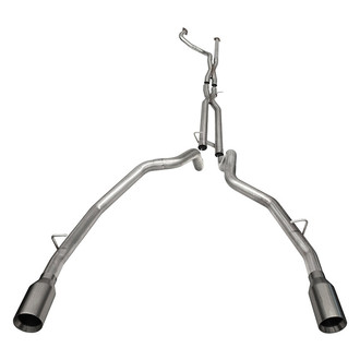 Corsa® - 304 SS Muffler Delete Cat-Back Exhaust System with Split Rear Exit