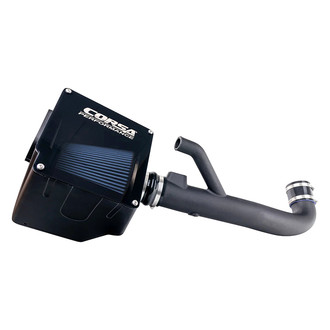 Corsa® - Closed Box Plastic Black Carbon Fiber Cold Air Intake System with DryTech 3D Red Filter