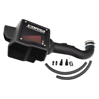 Corsa® - Closed Box Plastic Black Carbon Fiber Cold Air Intake System with DryTech 3D Red Filter
