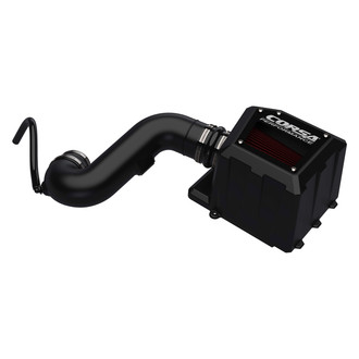 Corsa® - Closed Box Steel Wrinkle Black Cold Air Intake System with DryTech 3D Red Filter