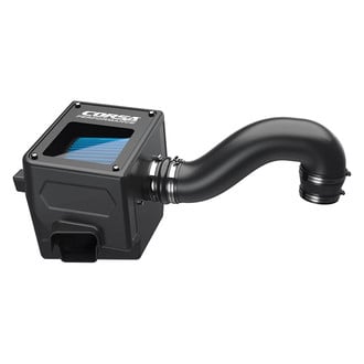 Corsa® - Closed Box Plastic Black Carbon Fiber Cold Air Intake System with MaxFlow 5 Layer Oiled Blue Filter