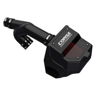 Corsa® - Closed Box Wrinkle Black Cold Air Intake System with DryTech 3D Red Filter