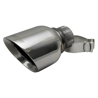 Corsa® - Pro-Series 304 SS Round Angle Cut Clamp-On Single Polished Exhaust Tip