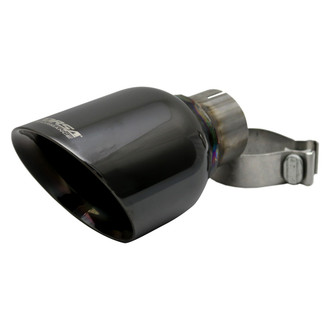 Corsa® - Pro-Series 304 SS Round Angle Cut Clamp-On Single Black PVD Exhaust Tip
