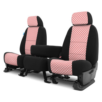 Coverking® - Designer Printed Neosupreme Overlapping Shell 1st Row Shell Red Custom Seat Covers