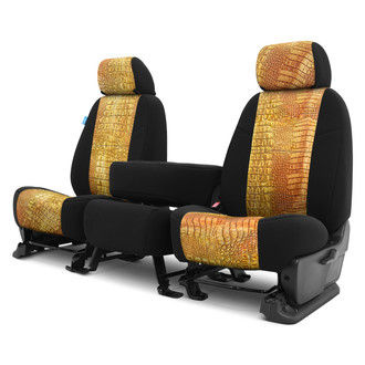 Coverking® - Designer Printed Neosupreme Animal Printed 1st Row Alligator Gilded Custom Seat Covers