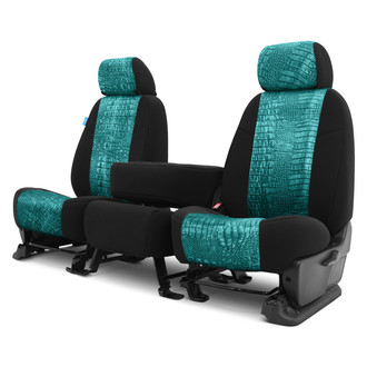 Coverking® - Designer Printed Neosupreme Animal Printed 1st Row Alligator Jeweled Custom Seat Covers