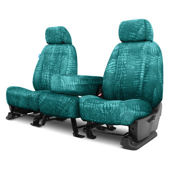 Coverking® - Designer Printed Neosupreme Animal Printed 1st Row Alligator Jeweled Custom Seat Covers