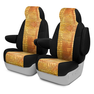 Coverking® - Designer Printed Neosupreme Animal Printed 1st Row Alligator Gilded Custom Seat Covers