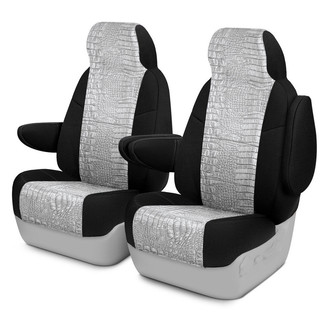 Coverking® - Designer Printed Neosupreme Animal Printed 1st Row Alligator Pearl Custom Seat Covers