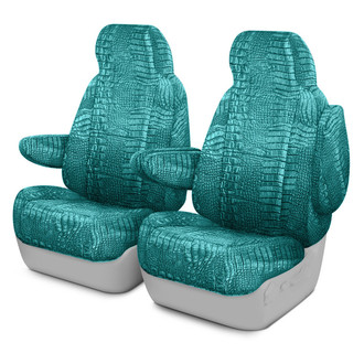 Coverking® - Designer Printed Neosupreme Animal Printed 1st Row Alligator Jeweled Custom Seat Covers