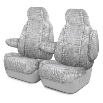 Coverking® - Designer Printed Neosupreme Animal Printed 1st Row Alligator Pearl Custom Seat Covers