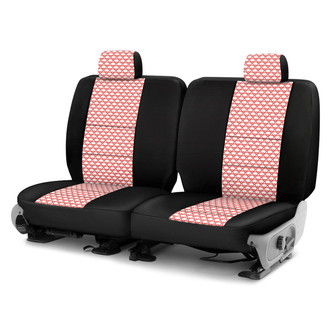 Coverking® - Designer Printed Neosupreme Overlapping Shell 3rd Row Shell Red Custom Seat Covers