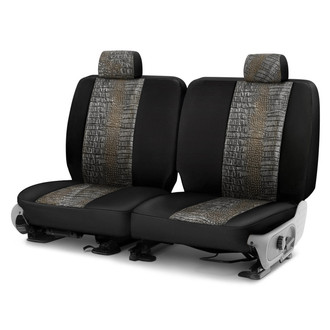 Coverking® - Designer Printed Neosupreme Animal Printed 3rd Row Alligator Camouflage Custom Seat Covers
