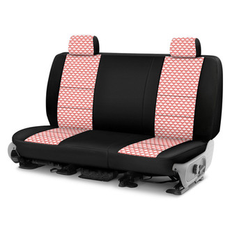 Coverking® - Designer Printed Neosupreme Overlapping Shell 2nd Row Shell Red Custom Seat Covers