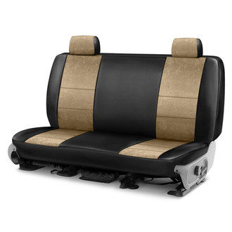 Coverking® - Ultisuede 1st Row Black & Beige Custom Seat Covers