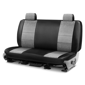 Coverking® - Ultisuede 1st Row Black & Gray Custom Seat Covers