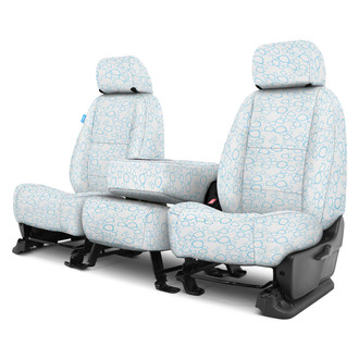 Coverking® - Designer Printed Neosupreme Organic Riverbed 1st Row Sky over White Custom Seat Covers