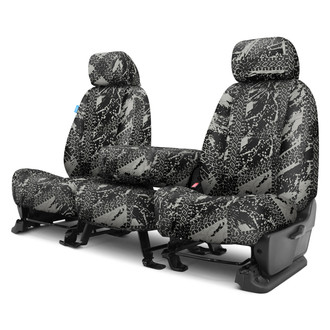 Coverking® - Designer Printed Neosupreme Graphic Tire Tracks 1st Row Gray Custom Seat Covers
