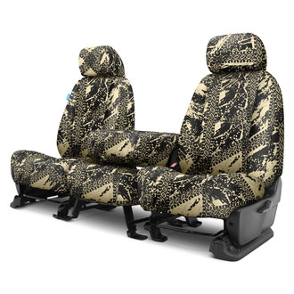 Coverking® - Designer Printed Neosupreme Graphic Tire Tracks 1st Row Tan Custom Seat Covers