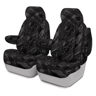 Coverking® - Designer Printed Neosupreme Graphic Tire Tracks 1st Row Charcoal Custom Seat Covers