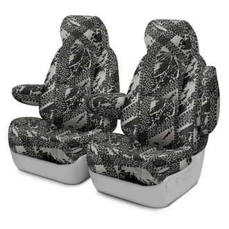 Coverking® - Designer Printed Neosupreme Graphic Tire Tracks 1st Row Gray Custom Seat Covers