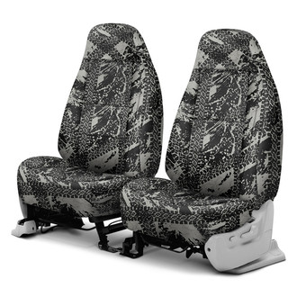Coverking® - Designer Printed Neosupreme Graphic Tire Tracks 1st Row Gray Custom Seat Covers
