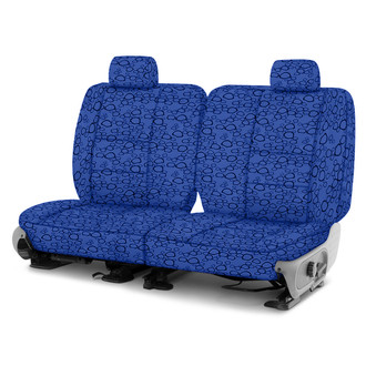 Coverking® - Designer Printed Neosupreme Organic Riverbed 3rd Row Blue under Black Custom Seat Covers
