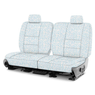 Coverking® - Designer Printed Neosupreme Organic Riverbed 3rd Row Sky over White Custom Seat Covers
