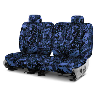 Coverking® - Designer Printed Neosupreme Graphic Tire Tracks 3rd Row Blue Custom Seat Covers