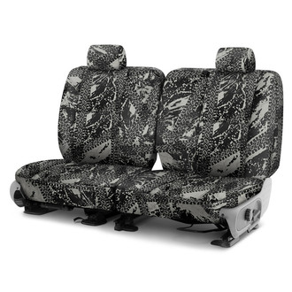 Coverking® - Designer Printed Neosupreme Graphic Tire Tracks 3rd Row Gray Custom Seat Covers