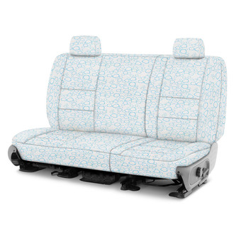 Coverking® - Designer Printed Neosupreme Organic Riverbed 2nd Row Sky over White Custom Seat Covers