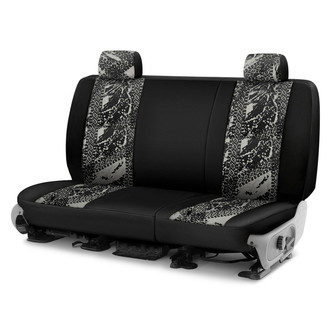 Coverking® - Designer Printed Neosupreme Graphic Tire Tracks 2nd Row Gray Custom Seat Covers