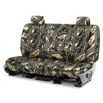 Coverking® - Designer Printed Neosupreme Graphic Tire Tracks 2nd Row Tan Custom Seat Covers