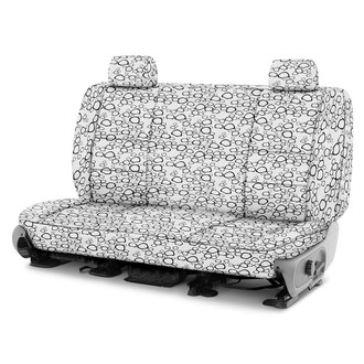 Coverking® - Designer Printed Neosupreme Organic Riverbed 3rd Row Black over White Custom Seat Covers