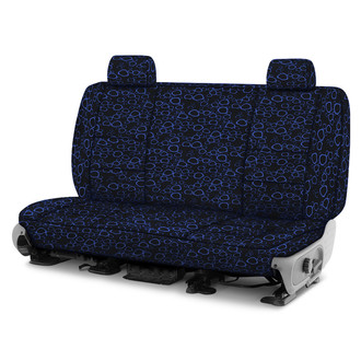 Coverking® - Designer Printed Neosupreme Organic Riverbed 3rd Row Blue over Black Custom Seat Covers