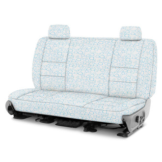 Coverking® - Designer Printed Neosupreme Organic Riverbed 3rd Row Sky over White Custom Seat Covers