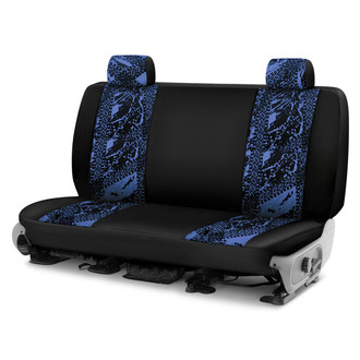 Coverking® - Designer Printed Neosupreme Graphic Tire Tracks 3rd Row Blue Custom Seat Covers