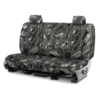 Coverking® - Designer Printed Neosupreme Graphic Tire Tracks 3rd Row Gray Custom Seat Covers