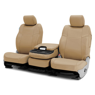 Coverking® - Genuine Leather 1st Row Beige Custom Seat Covers