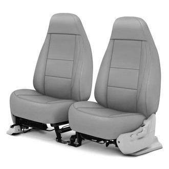 Coverking® - Genuine Leather 1st Row Gray Custom Seat Covers