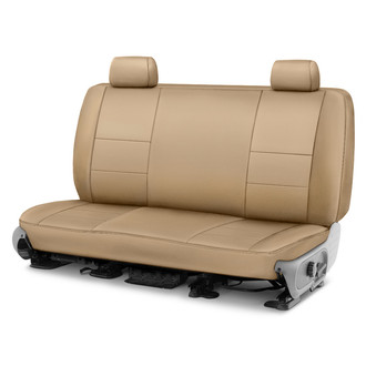 Coverking® - Genuine Leather 1st Row Beige Custom Seat Covers