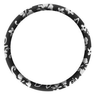 Coverking® - Designer Velour Hawaiian Black Steering Wheel Cover