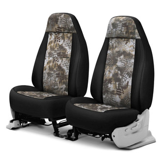 Coverking® - Kryptek™ Neosupreme 1st Row Tactical Camo Banshee & Black Custom Seat Covers