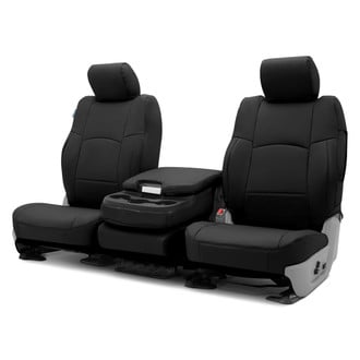 Coverking® - Premium Leatherette 1st Row Black Custom Seat Covers